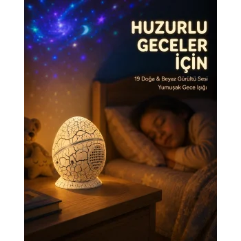 14 Renkli Nebula Yıldız Projektör + Müzik + Gürültü Cihazı + Zamanlayıcılı