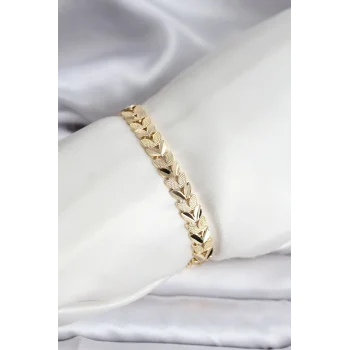 14K Gold Renk Kaplama Başak Model CM Kadın Bileklik