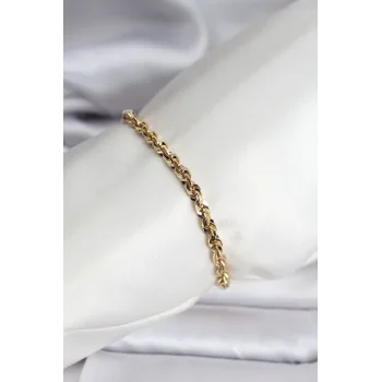 14K Gold Renk Kaplama Burgu Zincir Model CM Kadın Bileklik