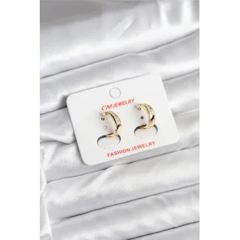 14K Gold Renk Kaplama CM Kadın Küpe