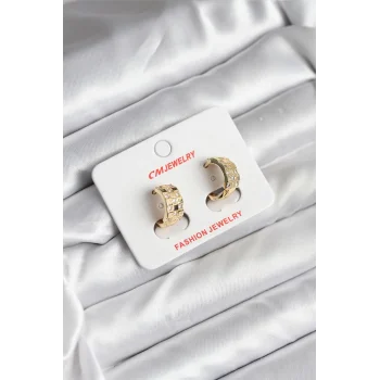 14K Gold Renk Kaplama CM Kadın Küpe