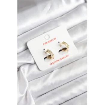 14K Gold Renk Kaplama CM Kadın Küpe