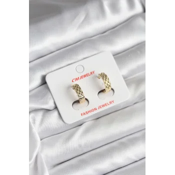 14K Gold Renk Kaplama CM Kadın Küpe