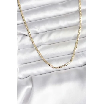 14K Gold Renk Kaplama Ezme Zincir Model CM Kadın Kolye