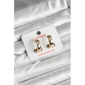 14K Gold Renk Kaplama Halka CM Kadın Küpe