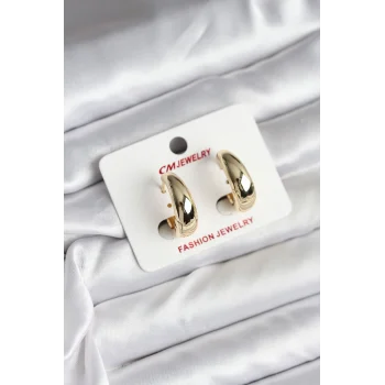 14K Gold Renk Kaplama Halka CM Kadın Küpe