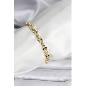 14K Gold Renk Kaplama Kahve Çekirdeği Model CM Kadın Bileklik