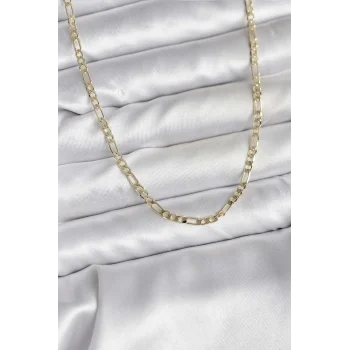 14K Gold Renk Kaplama Kuşgözü Zincir Model Pirinç CM Kadın Kolye