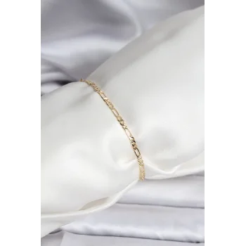 14K Gold Renk Kaplama Minimal Zincir Model CM Kadın Bileklik