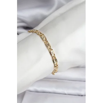 14K Gold Renk Kaplama Zincir Model CM Kadın Bileklik
