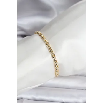 14K Gold Renk Kaplama Zincir Model Kadın CM Bileklik
