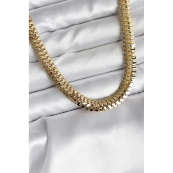 14K Gold Renk Kaplama Zincir Modelli CM Kadın Kolye