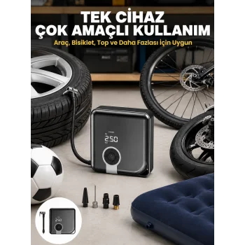 150 PSI Yüksek Basınç Kapasiteli Kablosuz Lastik Pompası Yeni Nesil