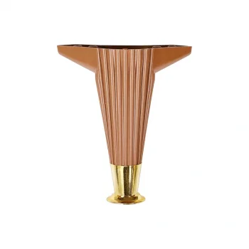 15CM - KAHVERENGİ - GOLD UÇLU  PLASTİK MOBİLYA - KOLTUK AYAK (5047)