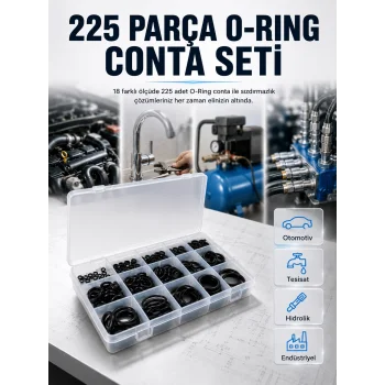18 Ölçü O-Ring Conta Seti Otomotiv, Tesisat ve Hidrolik İçin Kauçuk Conta Kiti