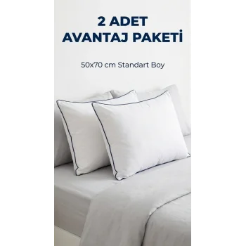 2 Adet Anti-alerjik Nano Jel Yastık 50x70 Yıkanabilir Pamuk