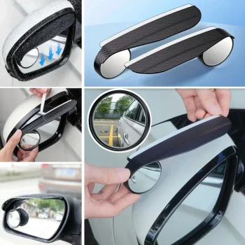 2 Adet Kendinden Aynalı Karbon Fiber Görünümlü Araba Yan Ayna Yağmur Koruyucuları Yağmur &amp; Kar Kalkanı Visörler (5047)