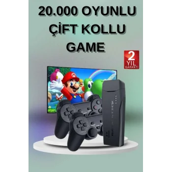 2 Kollu Kablosuz 2.4G Retro Oyunlar 4k Game Stick 3500 Oyun Atari
