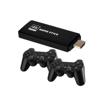 2 Kollu Kablosuz 2.4G Retro Oyunlar 4k Game Stick 3500 Oyun Atari
