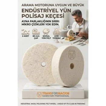 2 Li aj Keçesi 80mm | Sert Yün Disk | Metal, Altın, Gümüş İçin Ayna Parlaklığı 723185