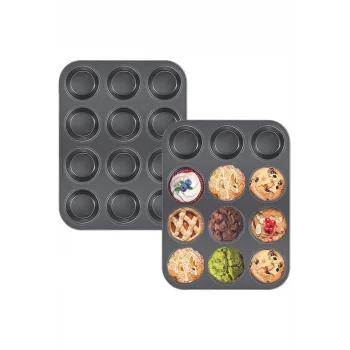 2li Set Muffin Kalıbı 12li Fırın Mini Kek Browni Kekstra Kalıbı Cupcake  Ülü