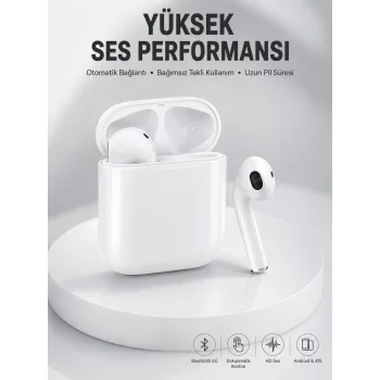 2. Nesil Bluetooth Android ve İOS Uyumlu Kablosuz Kulaklık Çağrı Cevaplama