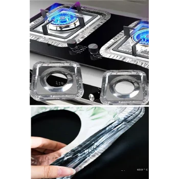 20 Adet Ocak Üstü Koruyucu Leke Önleyici Isıya Dayanıklı Yıkanabilir Ocak Gözü Izgara Koruyucu Folyo