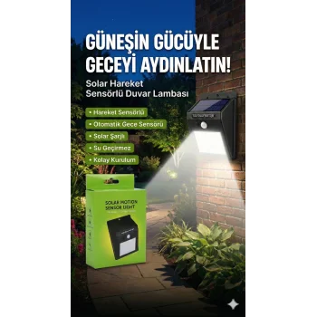 20 Ledli Hareket Sensörlü Dış Mekan Solar Lamba