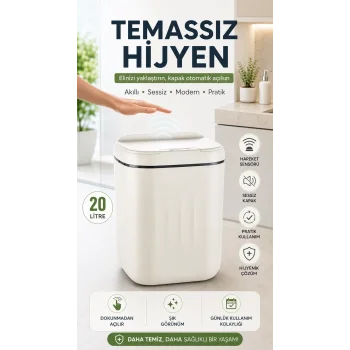 20 Litre Büyük Çöp Kovası Sensörlü Hareket Algılayan