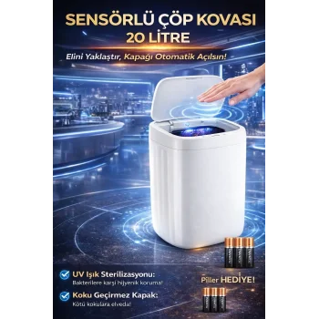 20 Litre El Algılayan Sensörlü Çöp Kovası