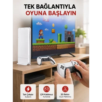 20.000 Klasik Oyun Dahili Kablosuz Kontrollü Oyun Kutusu