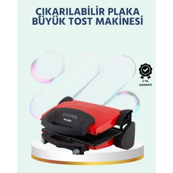 2000W Tost ve Izgara Makinesi – Granite/Teflon Plaka Seçenekli