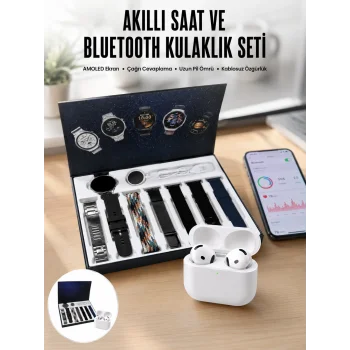 2025 Model Akıllı Saat ve Yeni Nesil Pro Bluetooth Kulaklık ANC Özelliği