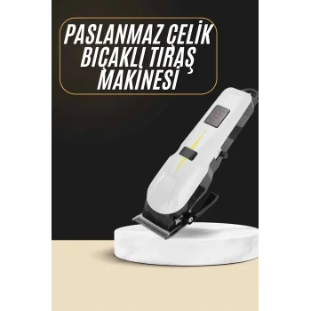 2025 Model Şarjlı Dijital Saç Sakal Tıraş Makinesi Islak Kuru Kullanıma Uygun
