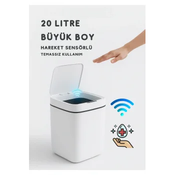 20l Akıllı Sensörlü Çöp Kovası Uv Işık Koku Geçirmez Mutfak Banyo Ofis İçin