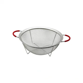 22CM TEL SEPET METAL SÜZGEÇ SİLİKON KILIFLI KULP METAL ÇERÇEVE - AYAK (5047)