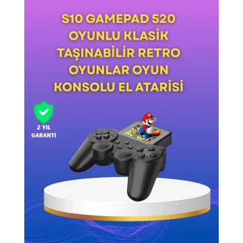 2.4 İnç Ekranlı 500 Oyunlu Taşınabilir Retro Oyun Konsolu, Şarjlı El Tipi Mini