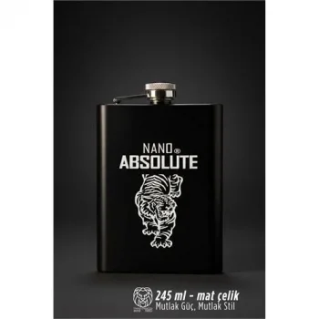 240 Ml Mat Siyah Paslanmaz Çelik İçki Matarası 722910