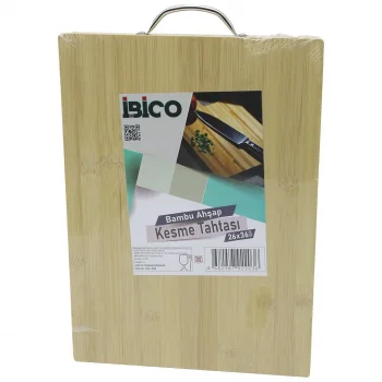 26X36 X 1.7CM LUX AHŞAP BAMBU KESİM PANOSU - KESME TAHTASI METAL KULPLU (5047)
