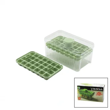 28+28=56LI KÜP ŞEKİL HAZNELİ=MİKA KRİSTAL BUZLUK 2İN1 KAPAK KULPU=KULP - KULPA BAS=BUZ DÜŞÜR (5047)