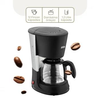 2İN1 FİLTRE KAHVE - ÇAY DEMLEME MAKİNESİ 1.2LT CAM HAZNE - SU SEVİYE GÖSTERGE  SCM-2938 (5047)