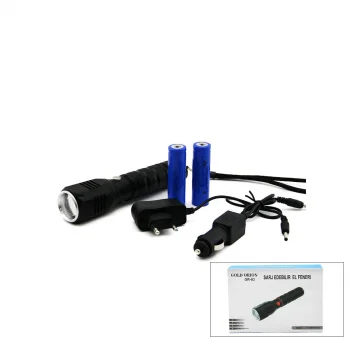 2IN1 ZOOMLU EL FENERİ - COB LED FİŞ - ÇAKMAK ŞARJLI METAL KASA 17CM 3000 LUMEN (5047)