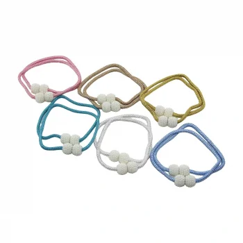 2PCS   BONCUK TOPLU - MIKNATISLI  RENKLİ PERDE İPİ (5047)