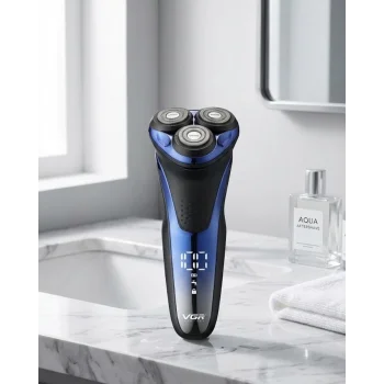 3 Başlıklı Elektrikli Tıraş Makinesi Su Geçirmez Dijital Göstergeli