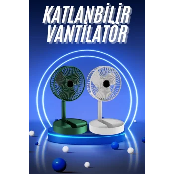 3 Kademe Hız Ayarlı Vantilatör Telefon Standlı Şarjlı Katlanabilir Soğutucu Pervane
