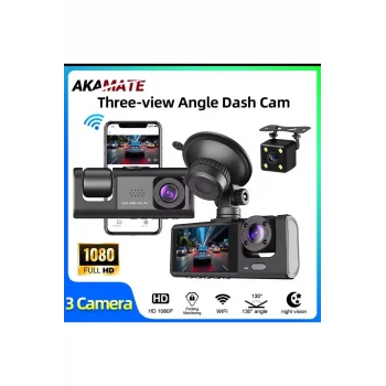 3 Kanal Araba Dvr Hd 1080p 3 Lensli Araç İçi Kameraüç Yönlü Kamera Dvr Kaydedici Video