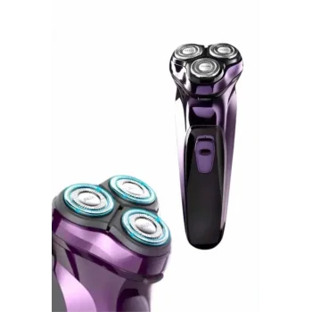 3 lı Döner Başlıklı Sakal Sıfır Alma Tıraş Makinesi Profesyonel Paslanmaz Çelik