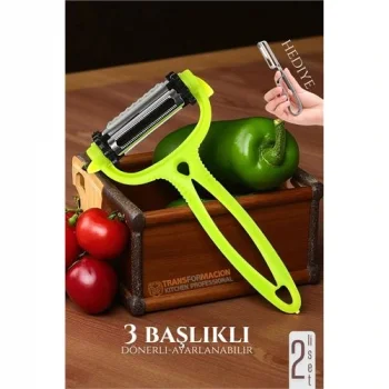 3 lı Soyacak Seti - Sebze Soyacağı Profesyonel Paslanmaz Çelik 2 li SET