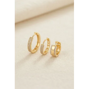 3 lü Set Gold Renk Halka Model Küpe