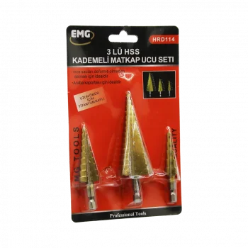 3 PARÇA  HSS KADEMELİ MATKAP UCU SET (5047)